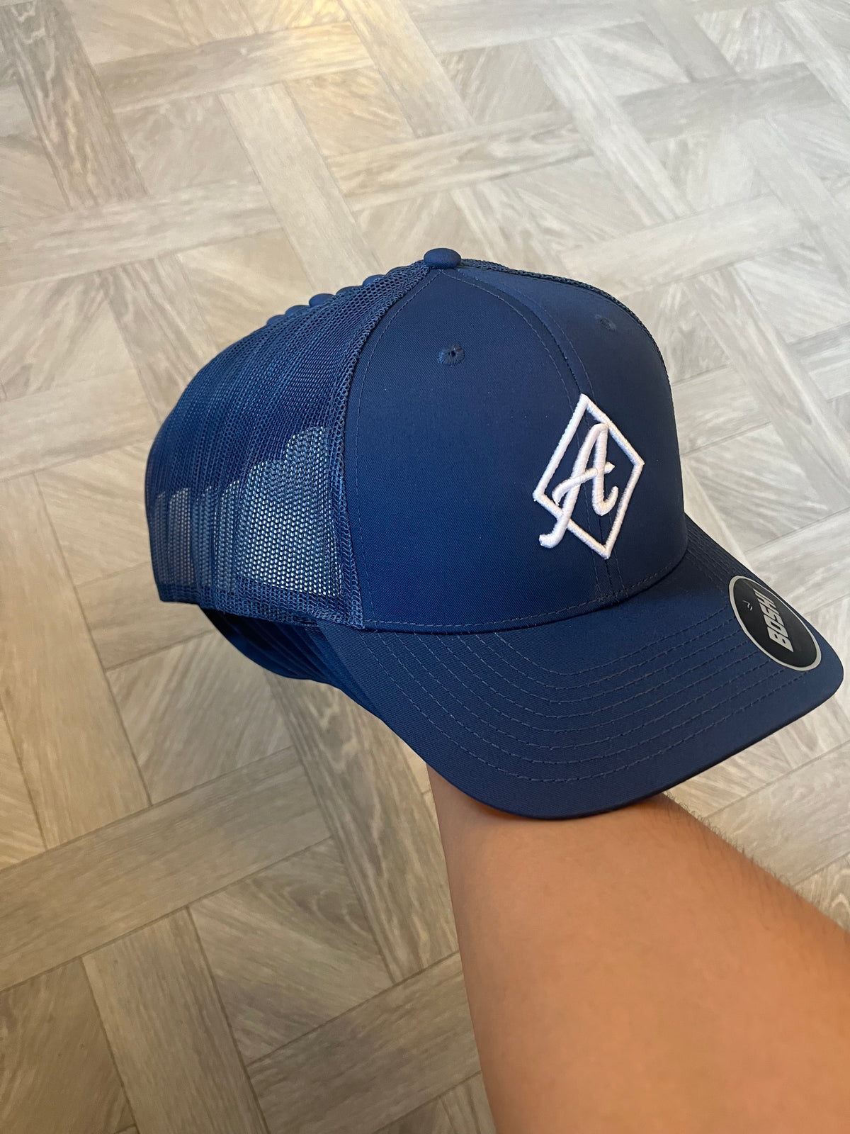 Navy & White Amora Cap
