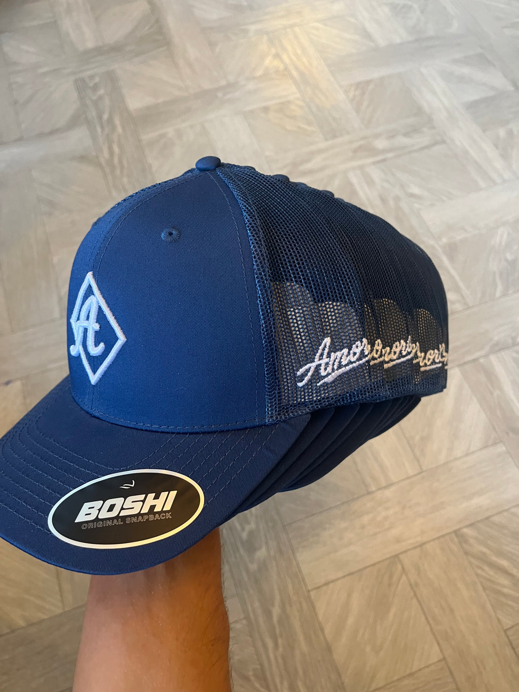Navy & White Amora Cap