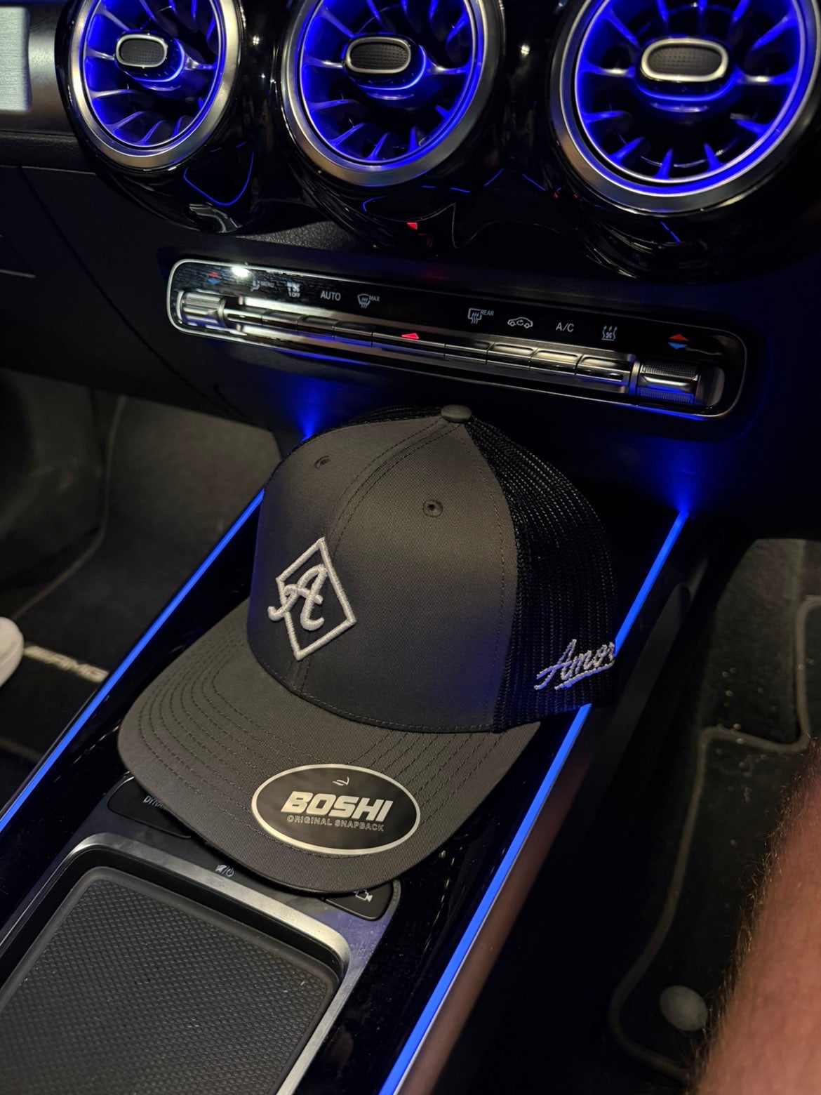 Grey & White Amora Cap
